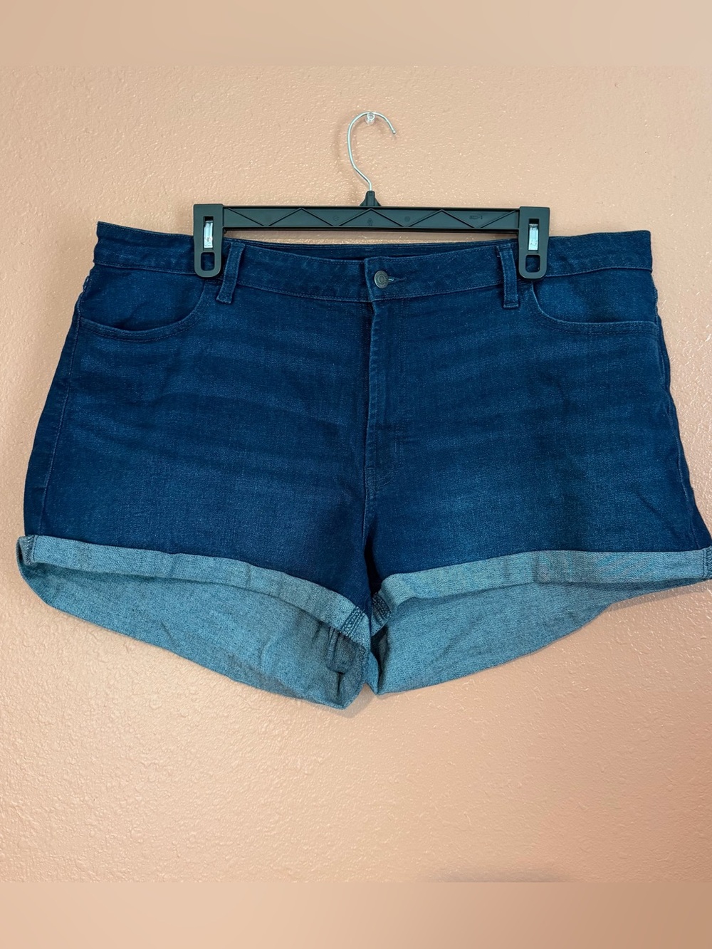 Old Navy Dark Blue Rolled Cuff Denim Shorts
